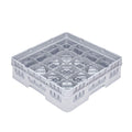 Clean Tek Professional Gray Glass Rack - 16 Compartments, 1 Full Drop Extender - 19 3/4" x 19 3/4" x 5 3/4" - 1 count box