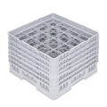 Clean Tek Professional Gray Glass Rack - 16 Compartments, 1 Full Drop and 5 Half Drop Extenders - 19 3/4" x 19 3/4" x 13 3/4" - 1 count box