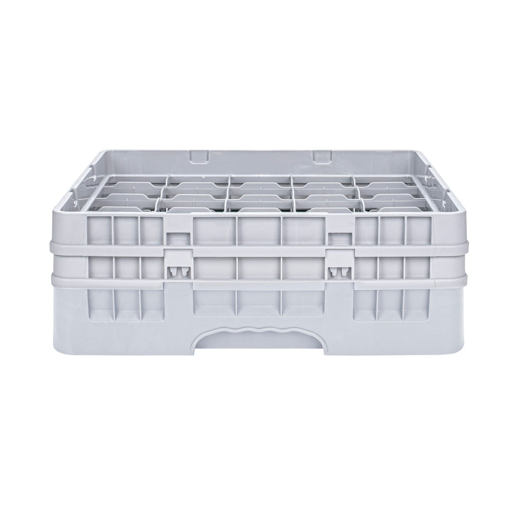 Clean Tek Professional Gray Glass Rack - 25 Compartments, 1 Full Drop and 1 Half Drop Extender - 19 3/4" x 19 3/4" x 7 1/4" - 1 count box