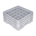 Clean Tek Professional Gray Glass Rack - 25 Compartments, 1 Full Drop and 2 Half Drop Extenders - 19 3/4" x 19 3/4" x 8 3/4" - 1 count box