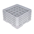 Clean Tek Professional Gray Glass Rack - 25 Compartments, 1 Full Drop and 3 Half Drop Extenders - 19 3/4" x 19 3/4" x 10 1/2" - 1 count box