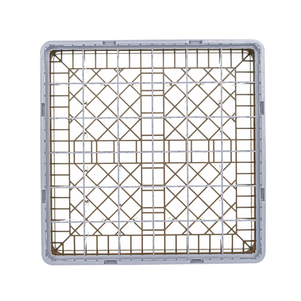 Clean Tek Professional Brown Glass Rack - 36 Compartments, 1 Full Drop Extender - 19 3/4" x 19 3/4" x 5 3/4" - 1 count box