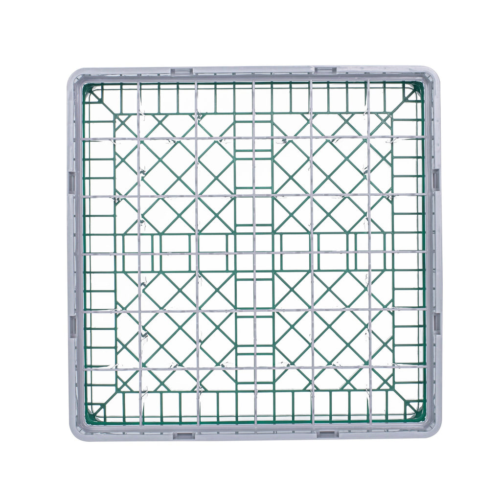 Clean Tek Professional Green Glass Rack - 36 Compartments, 1 Full Drop Extender - 19 3/4" x 19 3/4" x 5 3/4" - 1 count box