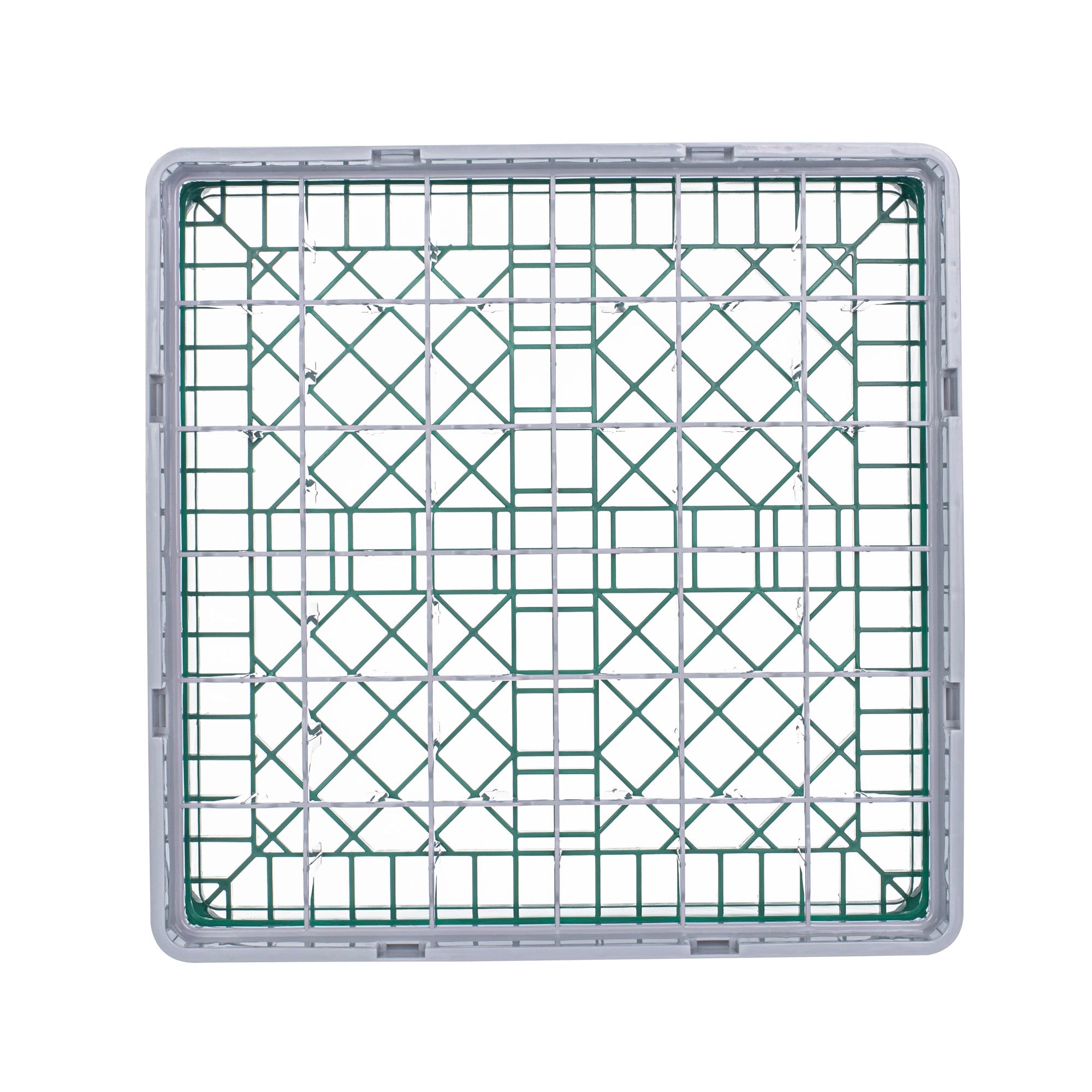 Clean Tek Professional Green Glass Rack - 36 Compartments, 1 Full Drop Extender - 19 3/4" x 19 3/4" x 5 3/4" - 1 count box