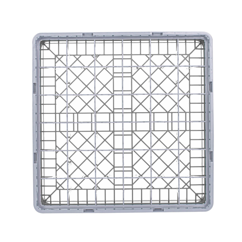 Clean Tek Professional Gray Glass Rack - 36 Compartments, 1 Full Drop Extender - 19 3/4" x 19 3/4" x 5 3/4" - 1 count box