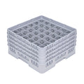 Clean Tek Professional Gray Glass Rack - 36 Compartments, 1 Full Drop and 3 Half Drop Extenders - 19 3/4" x 19 3/4" x 10 1/2" - 1 count box