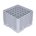 Clean Tek Professional Gray Glass Rack - 36 Compartments, 1 Full Drop and 5 Half Drop Extenders - 19 3/4" x 19 3/4" x 13 3/4" - 1 count box