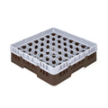 Clean Tek Professional Brown Glass Rack - 49 Compartments, 1 Full Drop Extender - 19 3/4" x 19 3/4" x 5 3/4" - 1 count box
