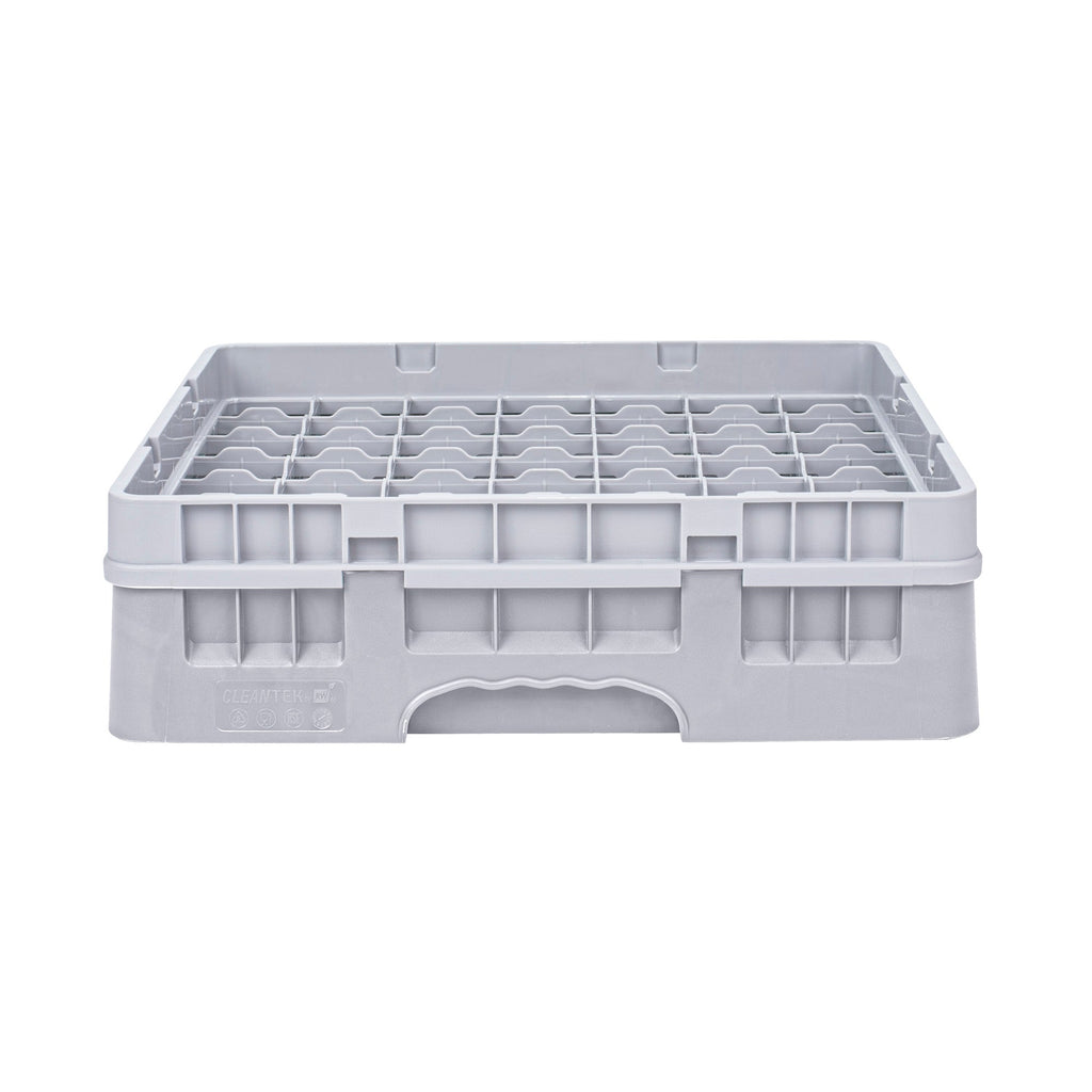 Clean Tek Professional Gray Glass Rack - 49 Compartments, 1 Full Drop Extender - 19 3/4" x 19 3/4" x 5 3/4" - 1 count box