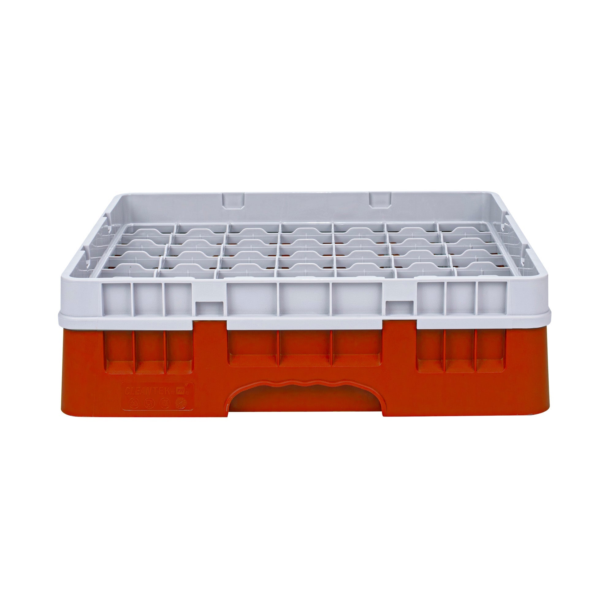 Clean Tek Professional Red Glass Rack - 49 Compartments, 1 Full Drop Extender - 19 3/4" x 19 3/4" x 5 3/4" - 1 count box