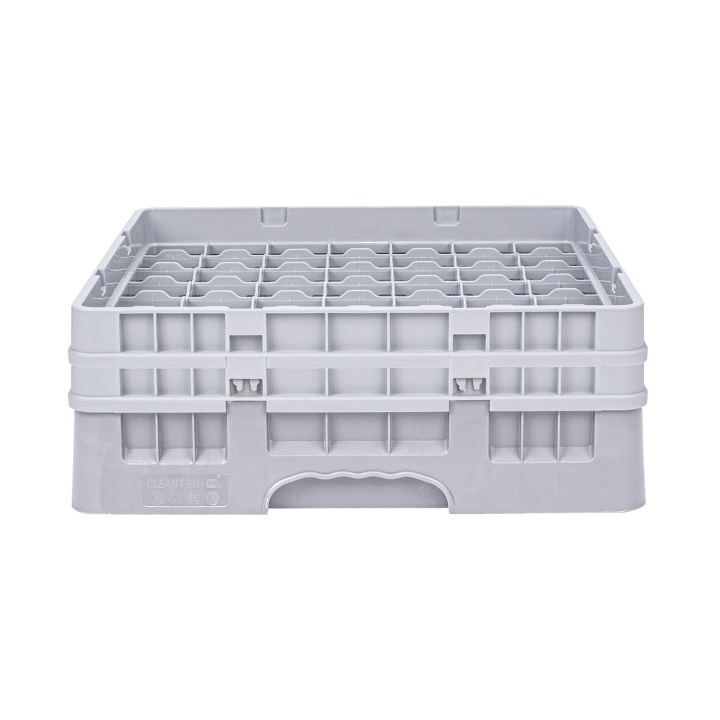 Clean Tek Professional Gray Glass Rack - 49 Compartments, 1 Full Drop and 1 Half Drop Extender - 19 3/4" x 19 3/4" x 7 1/4" - 1 count box