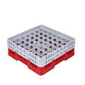 Clean Tek Professional Red Glass Rack - 49 Compartments, 1 Full Drop and 1 Half Drop Extender - 19 3/4" x 19 3/4" x 7 1/4" - 1 count box