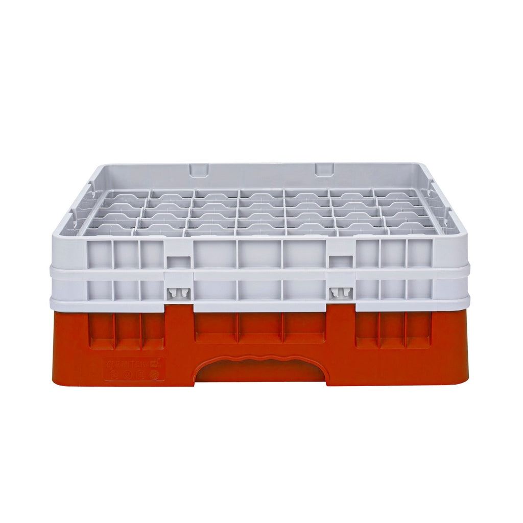 Clean Tek Professional Red Glass Rack - 49 Compartments, 1 Full Drop and 1 Half Drop Extender - 19 3/4" x 19 3/4" x 7 1/4" - 1 count box