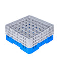 Clean Tek Professional Blue Glass Rack - 49 Compartments, 1 Full Drop and 2 Half Drop Extenders - 19 3/4" x 19 3/4" x 8 3/4" - 1 count box