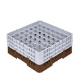 Clean Tek Professional Brown Glass Rack - 49 Compartments, 1 Full Drop and 2 Half Drop Extenders - 19 3/4" x 19 3/4" x 8 3/4" - 1 count box