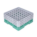 Clean Tek Professional Green Glass Rack - 49 Compartments, 1 Full Drop and 2 Half Drop Extenders - 19 3/4" x 19 3/4" x 8 3/4" - 1 count box