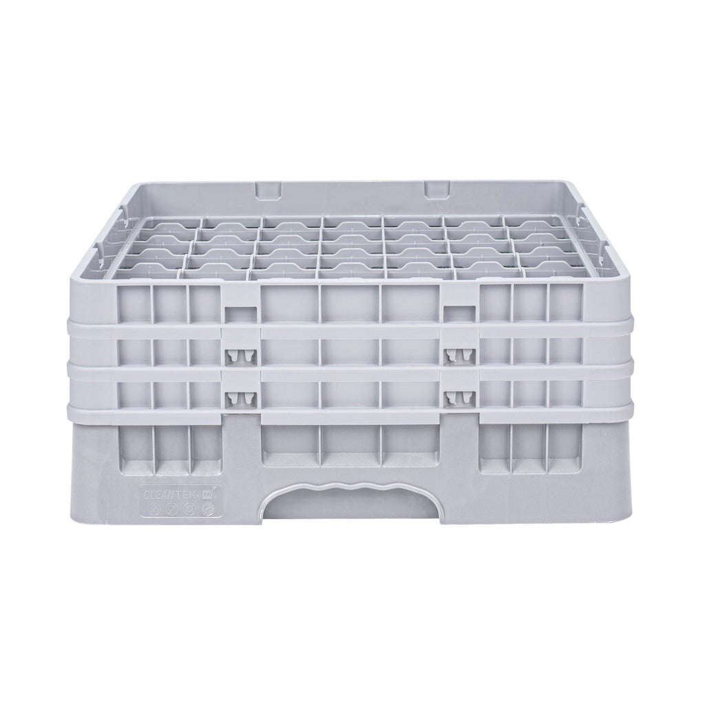 Clean Tek Professional Gray Glass Rack - 49 Compartments, 1 Full Drop and 2 Half Drop Extenders - 19 3/4" x 19 3/4" x 8 3/4" - 1 count box