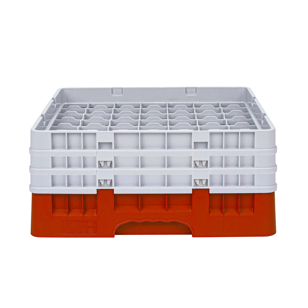 Clean Tek Professional Red Glass Rack - 49 Compartments, 1 Full Drop and 2 Half Drop Extenders - 19 3/4" x 19 3/4" x 8 3/4" - 1 count box