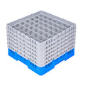 Clean Tek Professional Blue Glass Rack - 49 Compartments, 1 Full Drop and 5 Half Drop Extenders - 19 3/4" x 19 3/4" x 13 3/4" - 1 count box