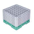 Clean Tek Professional Green Glass Rack - 49 Compartments, 1 Full Drop and 5 Half Drop Extenders - 19 3/4" x 19 3/4" x 13 3/4" - 1 count box
