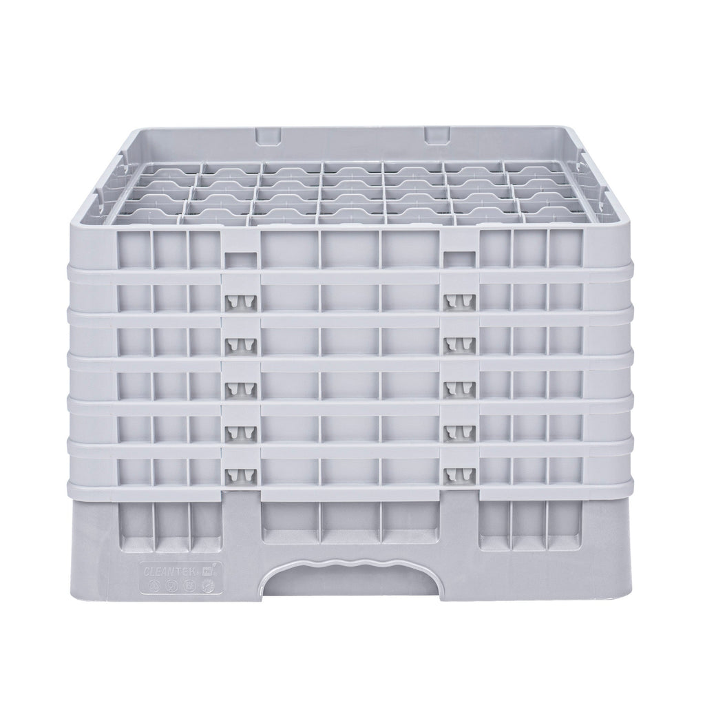 Clean Tek Professional Gray Glass Rack - 49 Compartments, 1 Full Drop and 5 Half Drop Extenders - 19 3/4" x 19 3/4" x 13 3/4" - 1 count box
