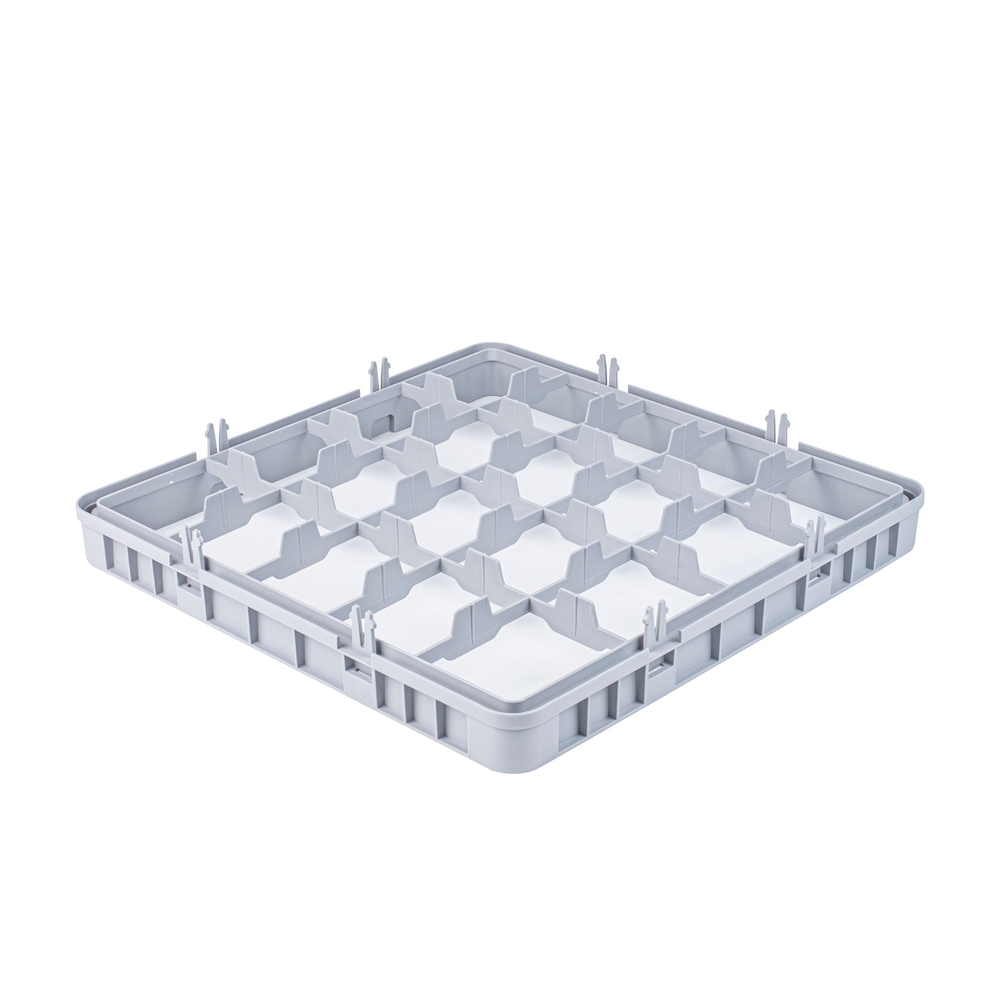 Clean Tek Professional Gray Half Drop Full Size Cup Extender - 20 Compartments - 19 3/4" x 19 3/4" x 3" - 1 count box
