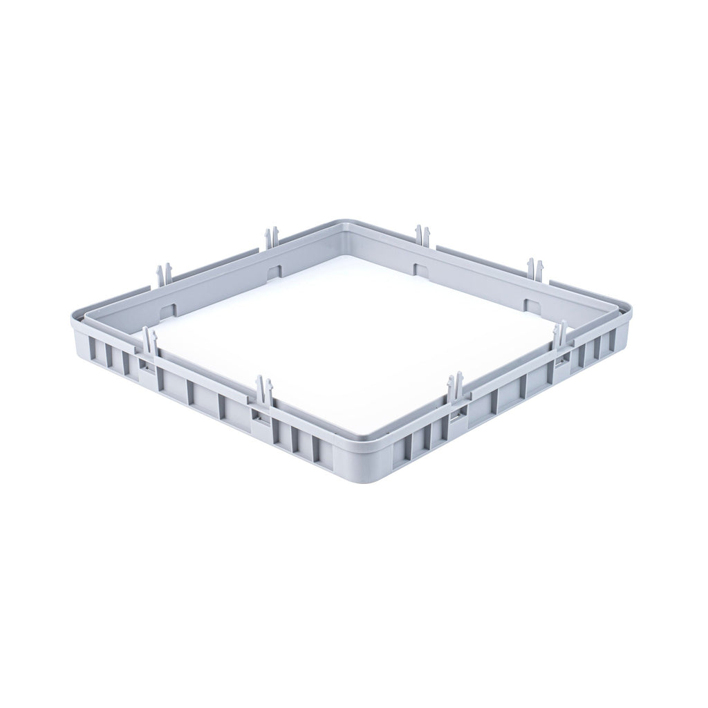 Clean Tek Professional Gray Glass Rack Extender - Closed Sides - 19 3/4" x 19 3/4" x 3" - 1 count box