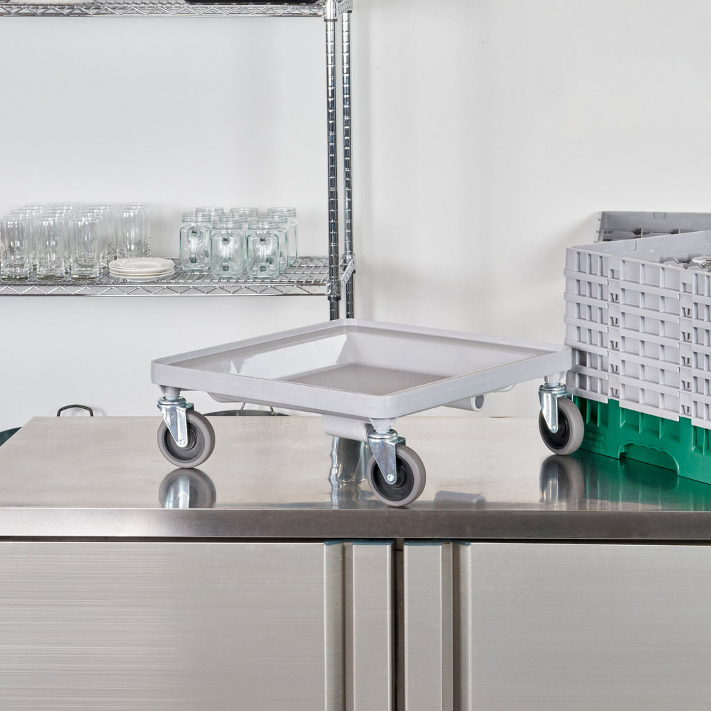 Clean Tek Professional Gray Dolly - For Dish Rack and Glass Rack - 20 3/4" x 20 3/4" x 7" - 1 count box