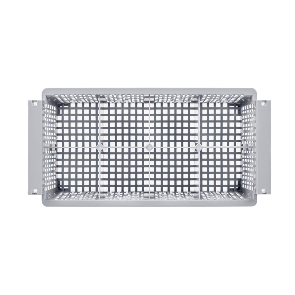 Clean Tek Professional Gray Flatware Rack - 8 Compartments - 16 1/2" x 8 1/4" x 5 3/4" - 1 count box
