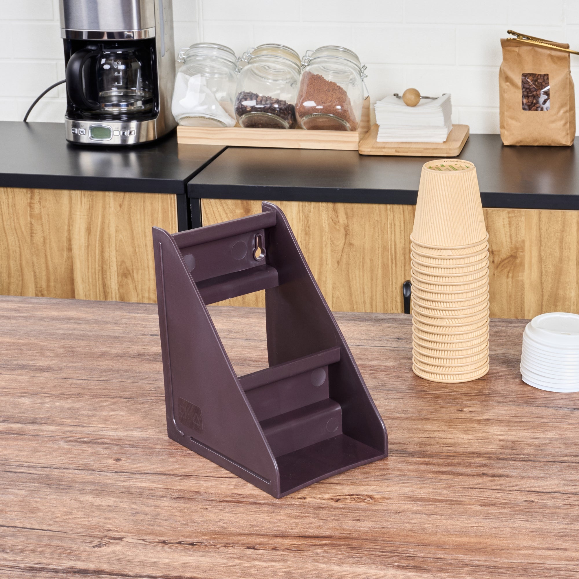 Met Lux Brown Plastic 2-Tier Stand - For Condiment Bin - 7 3/4" x 5 1/2" x 9" - 1 count box