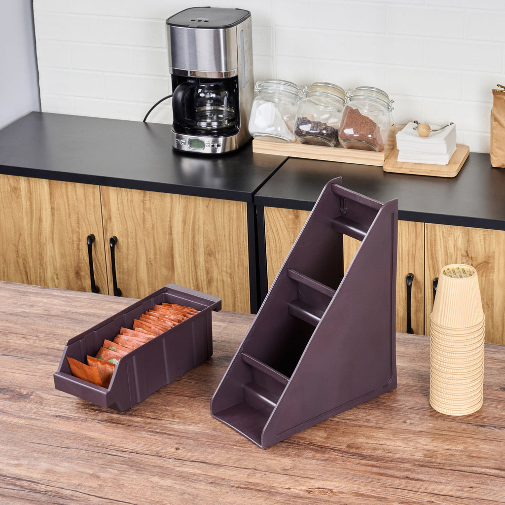 Met Lux Brown Plastic 3-Tier Stand - For Condiment Bin - 11 1/2" x 5 1/2" x 13 3/4" - 1 count box