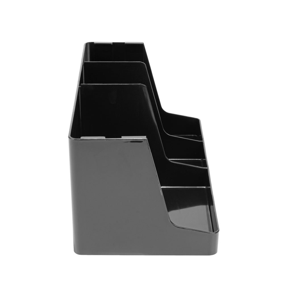 Restpresso Black Plastic Coffee Cup / Lid / Napkin Organizer - 3 Section - 16 1/4" x 8 1/4" x 7" - 1 count box