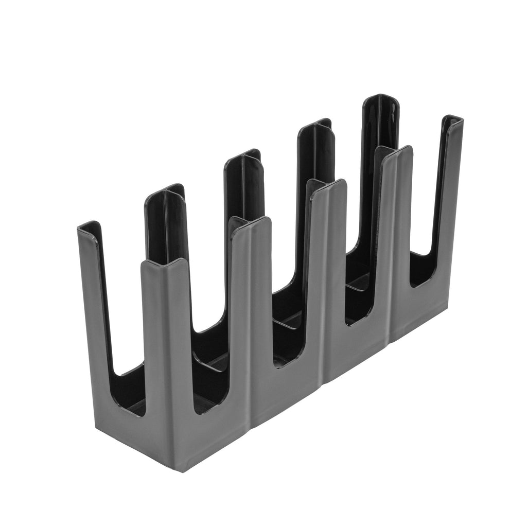 Restpresso Black Plastic Coffee Cup / Lid Organizer - 4 Section, Adjustable - 17 1/2" x 4 1/4" x 8 1/4" - 1 count box