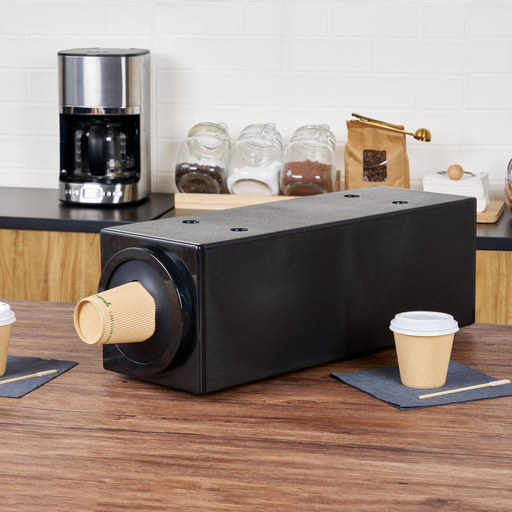 Restpresso Black Countertop Cup Dispenser Cabinet - For 8 to 44 oz Cups, Stackable, 1 Slot - 24 1/2" x 8" - 1 count box