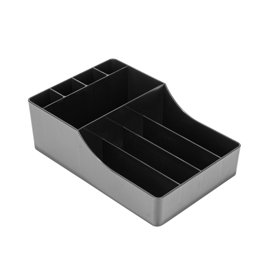 Restpresso Black Plastic Condiment Organizer - 9 Compartments - 7 3/4" x 11 3/4" x 4" - 1 count box