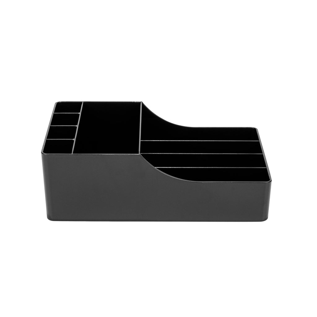 Restpresso Black Plastic Condiment Organizer - 9 Compartments - 7 3/4" x 11 3/4" x 4" - 1 count box