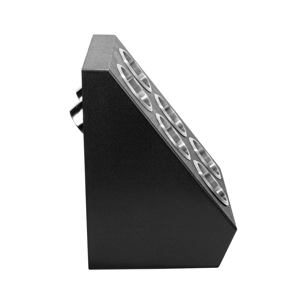 Met Lux Black Plastic Flatware Organizer - 6 Holes, Stainless Steel Cylinders - 1 count box