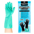 Clean Tek Professional Green Small Nitrile Gloves - 15 mil, Flock Lining, Chemical-Resistant - 13" x 4 1/4" - Pair - 1 count box