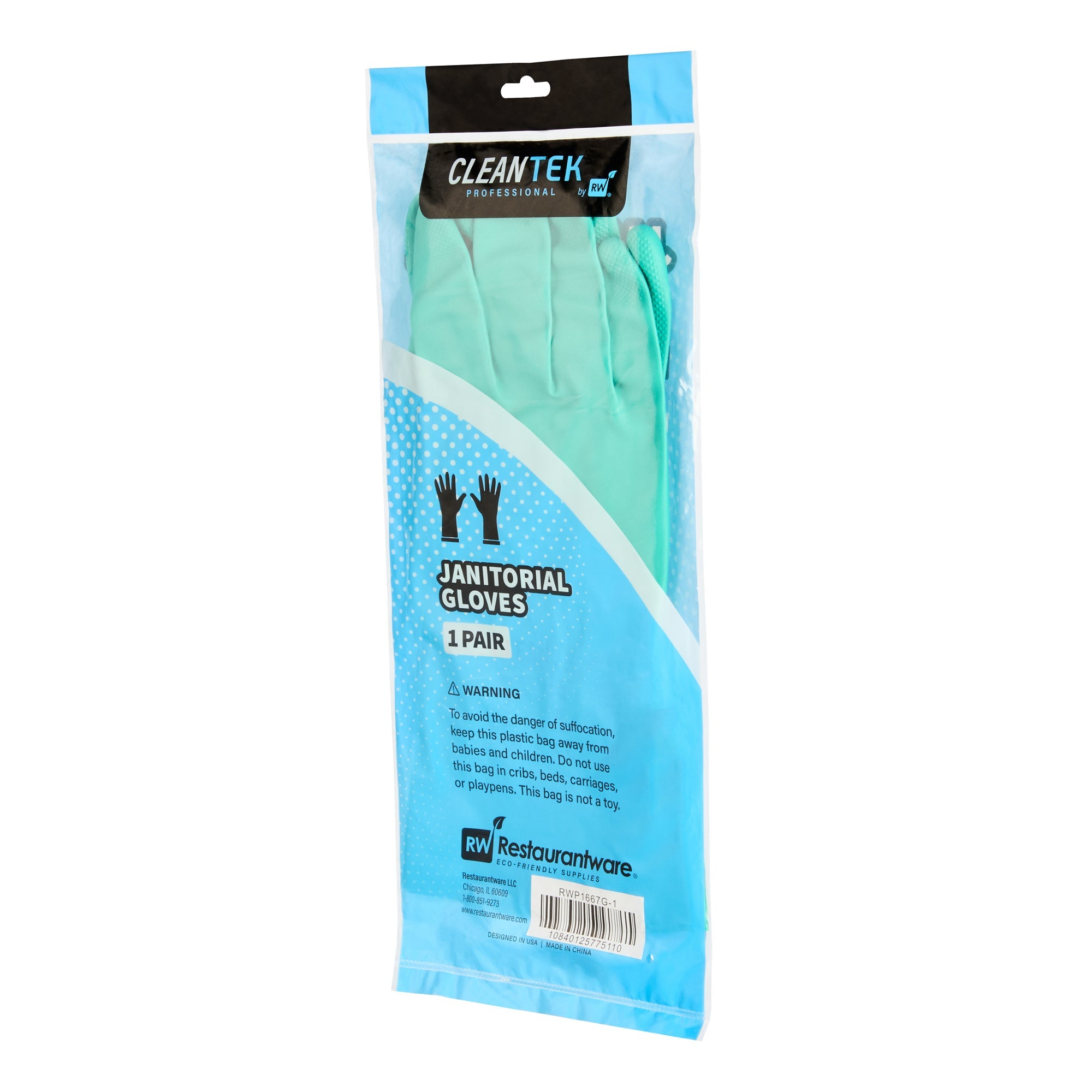 Clean Tek Professional Green Extra Large Nitrile Gloves - 15 mil, Flock Lining, Chemical-Resistant - 13" x 4 3/4" - Pair - 1 count box