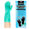 Clean Tek Professional Green Extra Large Nitrile Gloves - 15 mil, Flock Lining, Chemical-Resistant - 13" x 4 3/4" - Pair - 1 count box