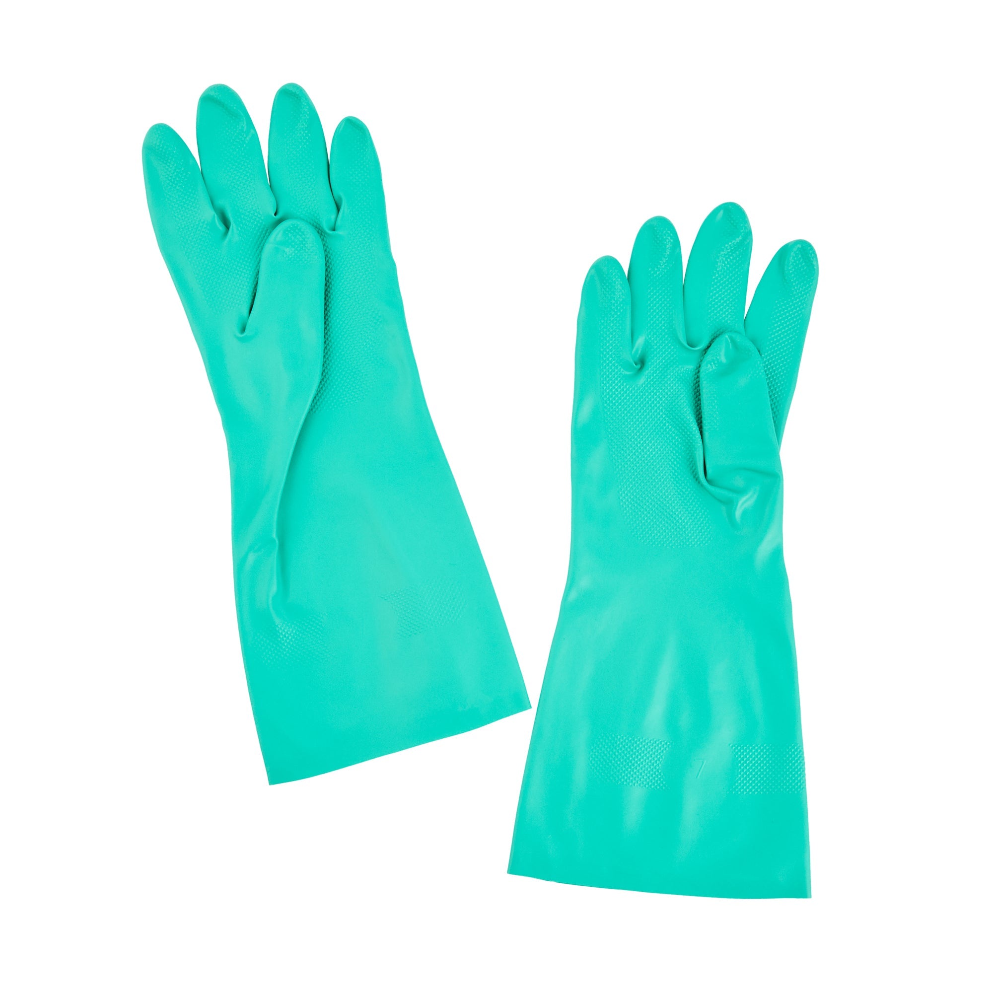 Clean Tek Professional Green Extra Large Nitrile Gloves - 15 mil, Flock Lining, Chemical-Resistant - 13" x 4 3/4" - Pair - 10 count box