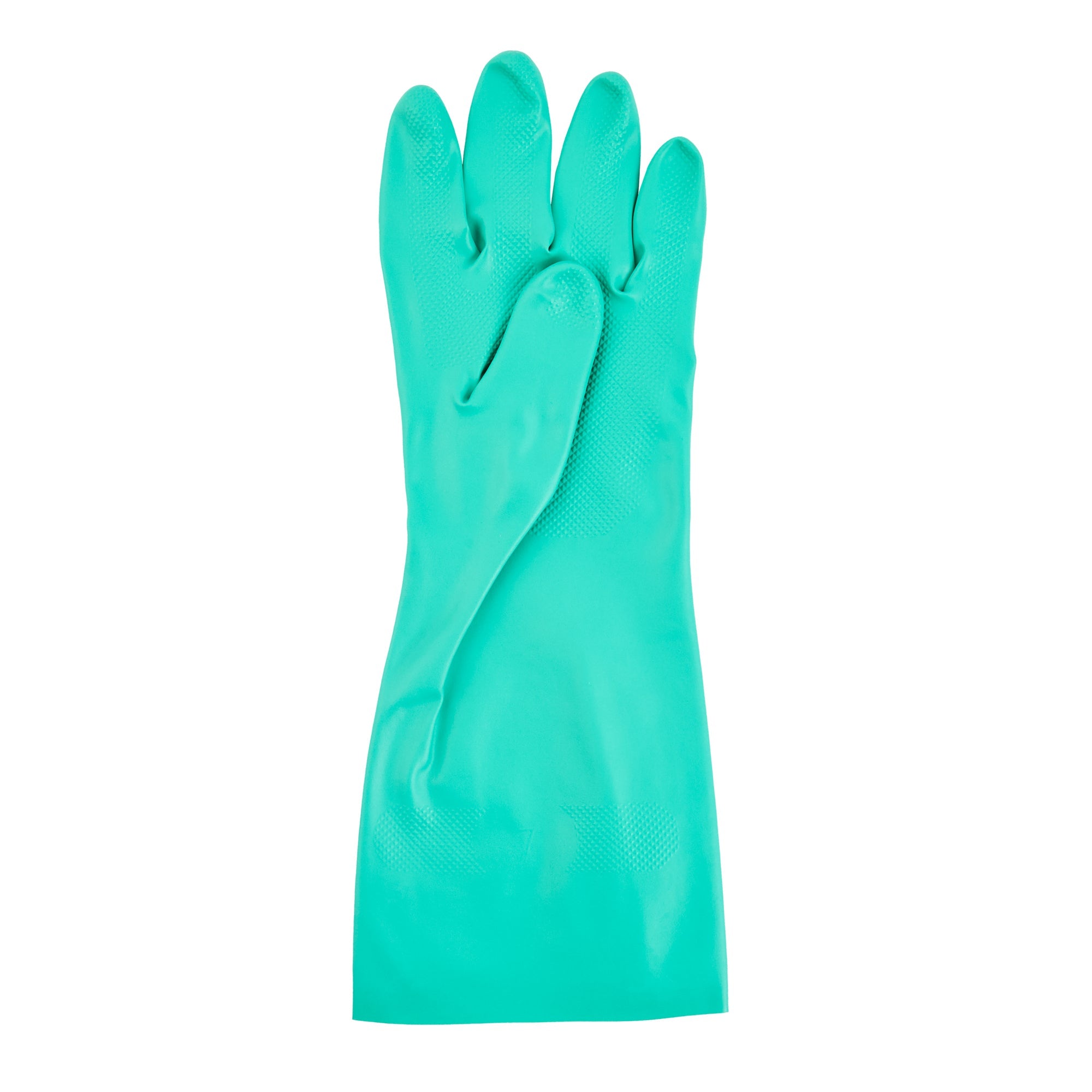 Clean Tek Professional Green Extra Large Nitrile Gloves - 15 mil, Flock Lining, Chemical-Resistant - 13" x 4 3/4" - Pair - 10 count box