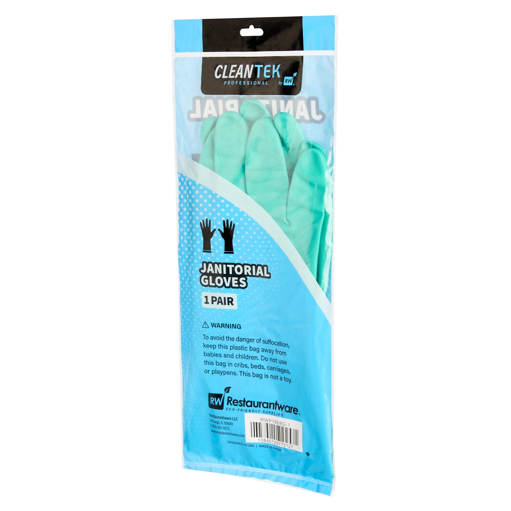 Clean Tek Professional Green XXL Nitrile Gloves - 15 mil, Flock Lining, Chemical-Resistant - 13" x 5" - Pair - 1 count box