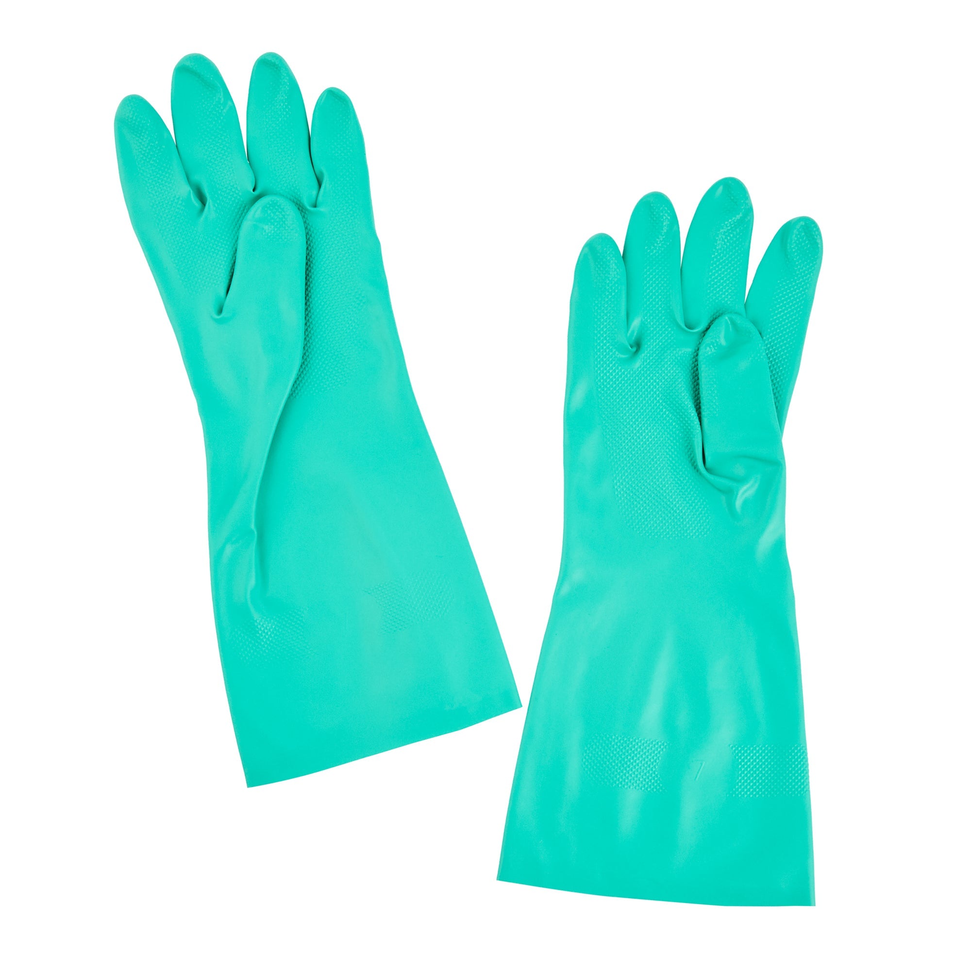 Clean Tek Professional Green XXL Nitrile Gloves - 15 mil, Flock Lining, Chemical-Resistant - 13" x 5" - Pair - 1 count box