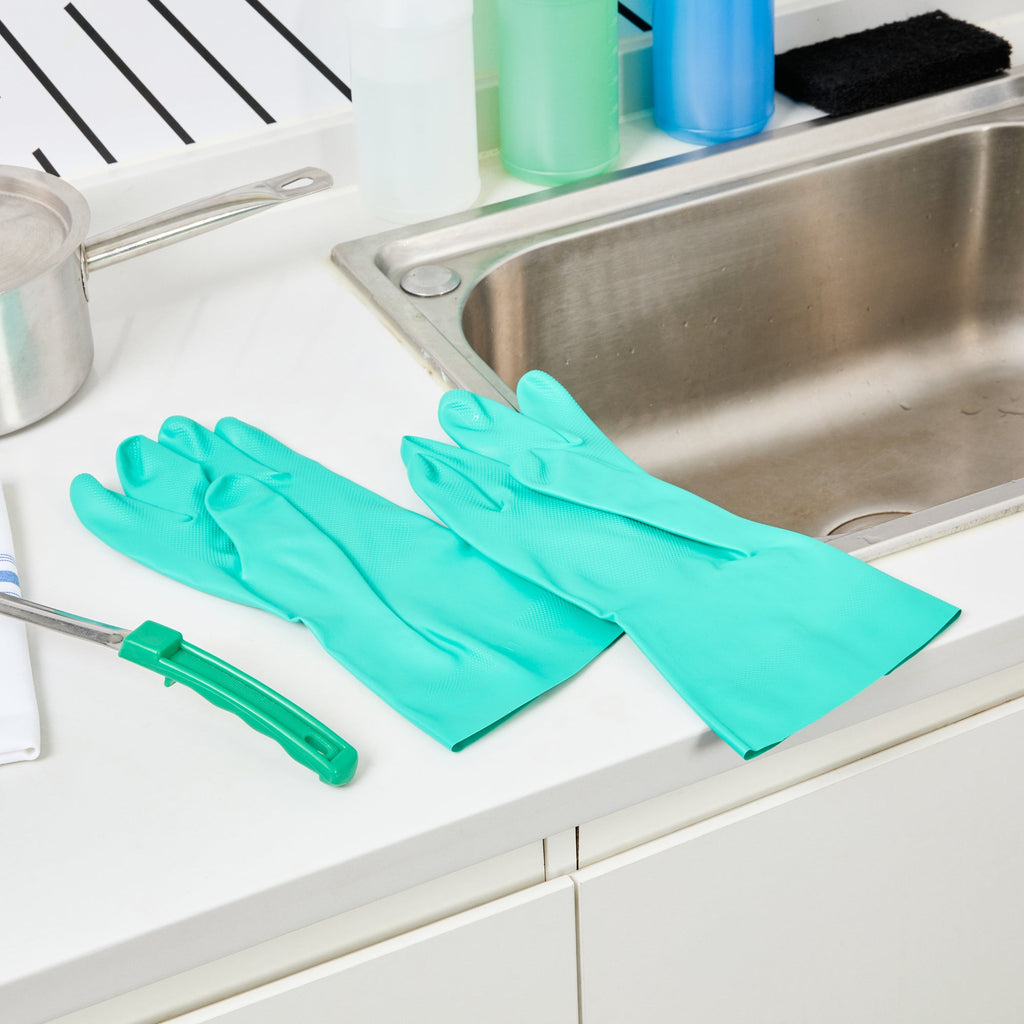 Clean Tek Professional Green XXL Nitrile Gloves - 15 mil, Flock Lining, Chemical-Resistant - 13" x 5" - Pair - 1 count box