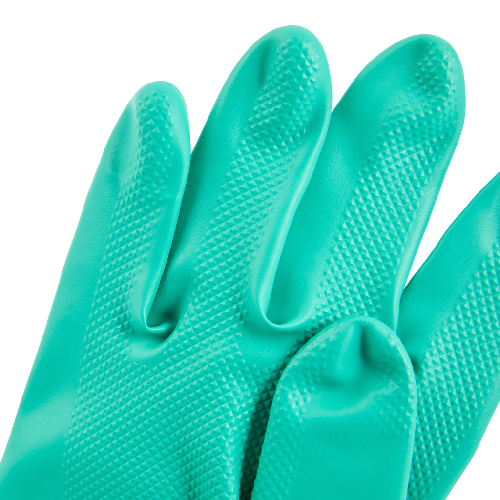 Clean Tek Professional Green XXL Nitrile Gloves - 15 mil, Flock Lining, Chemical-Resistant - 13" x 5" - Pair - 10 count box