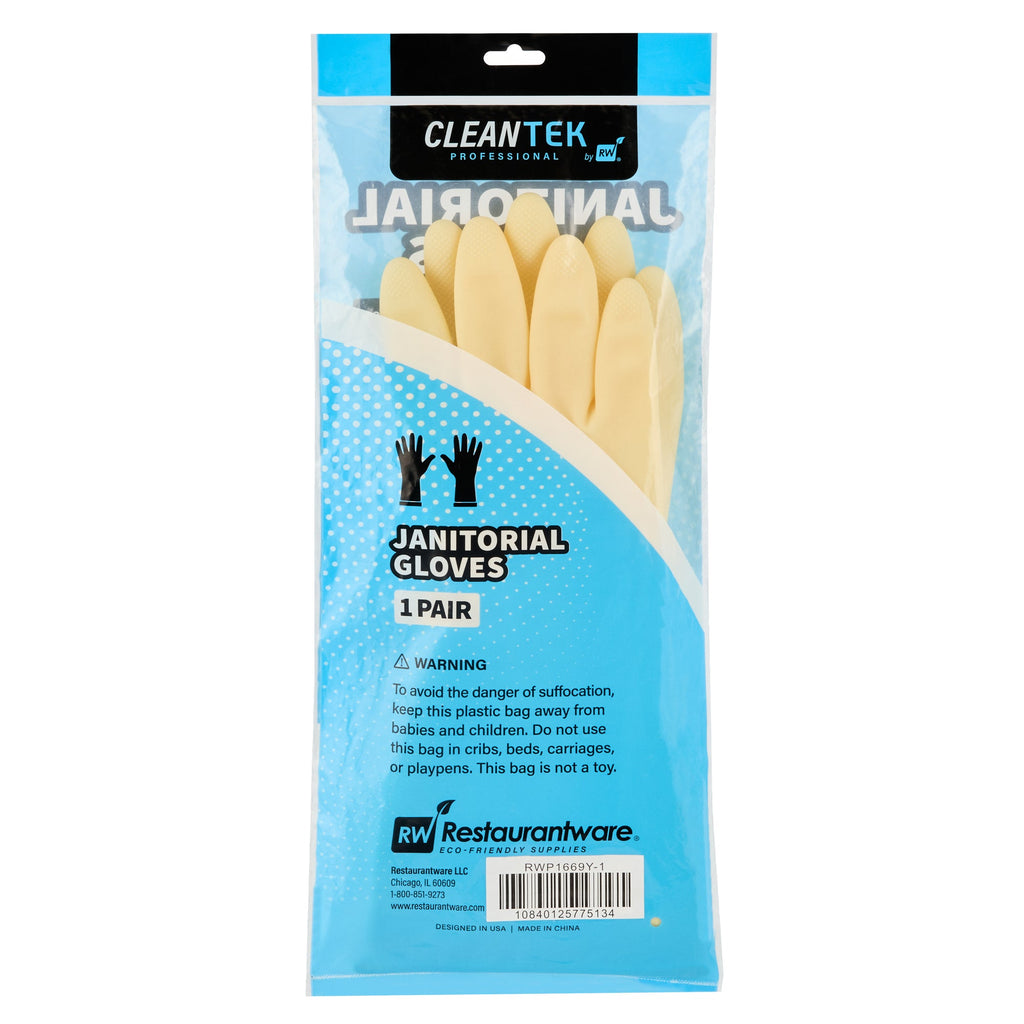 Clean Tek Professional Yellow Small Latex Gloves - 22 mil - 13" x 4 1/4" - Pair - 1 count box