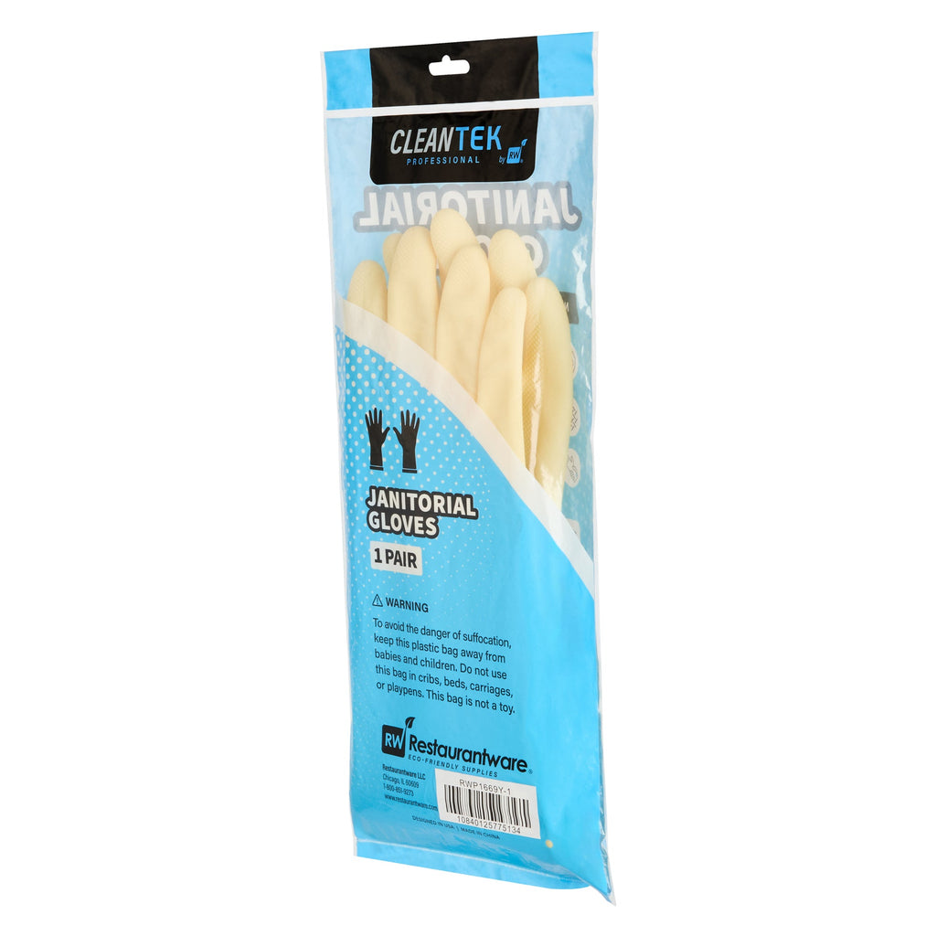Clean Tek Professional Yellow Small Latex Gloves - 22 mil - 13" x 4 1/4" - Pair - 10 count box