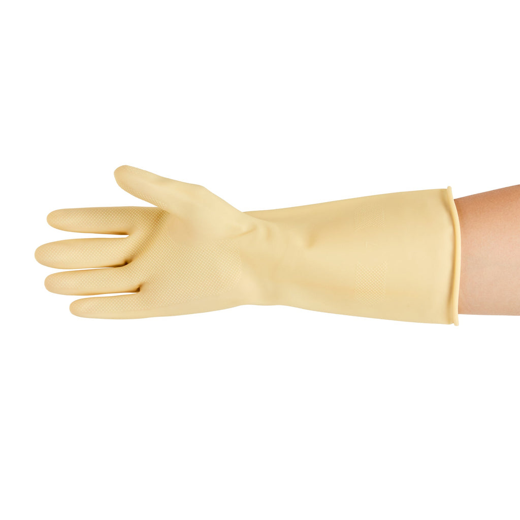 Clean Tek Professional Yellow Medium Latex Gloves - 22 mil - 13" x 4 1/4" - Pair - 1 count box