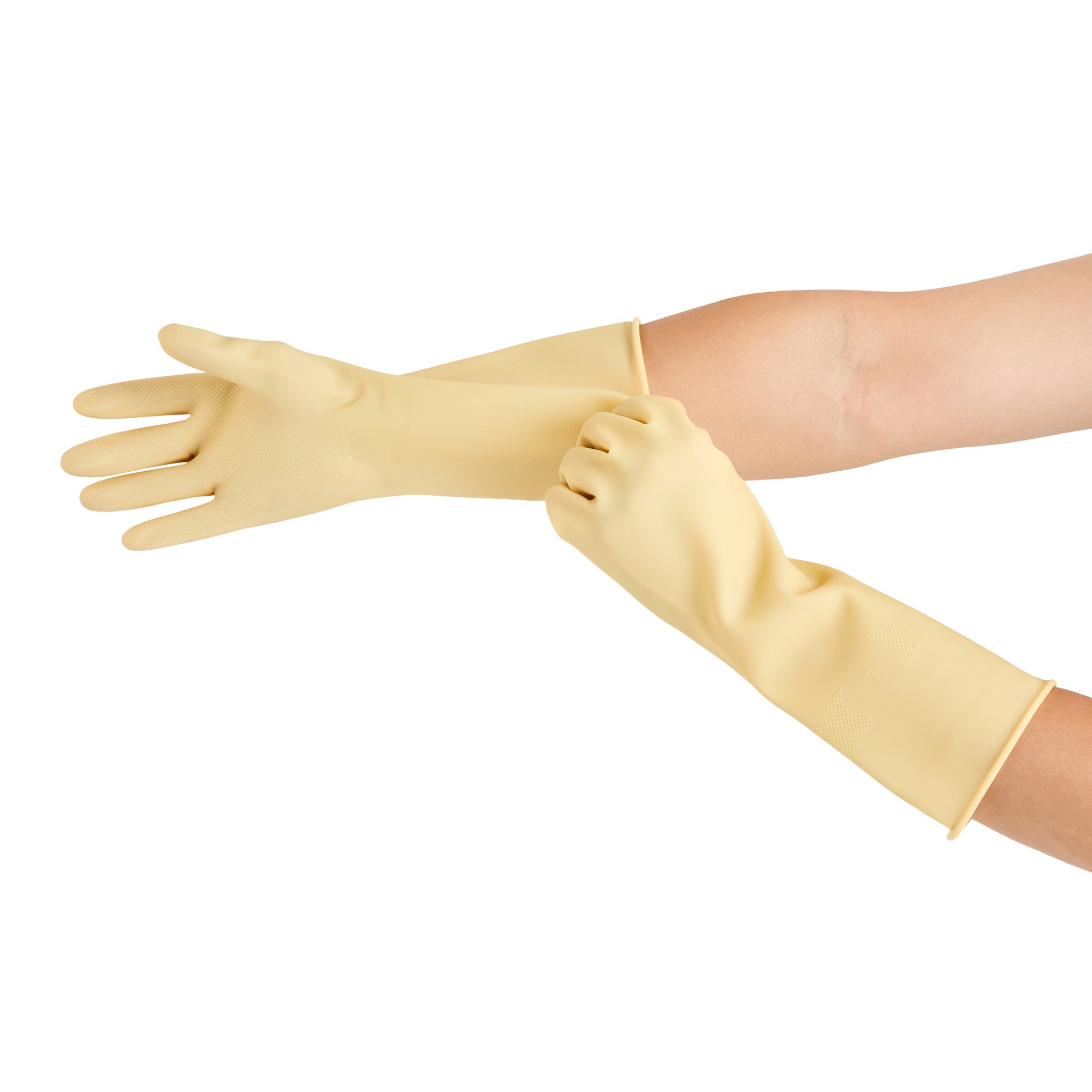 Clean Tek Professional Yellow Medium Latex Gloves - 22 mil - 13" x 4 1/4" - Pair - 1 count box